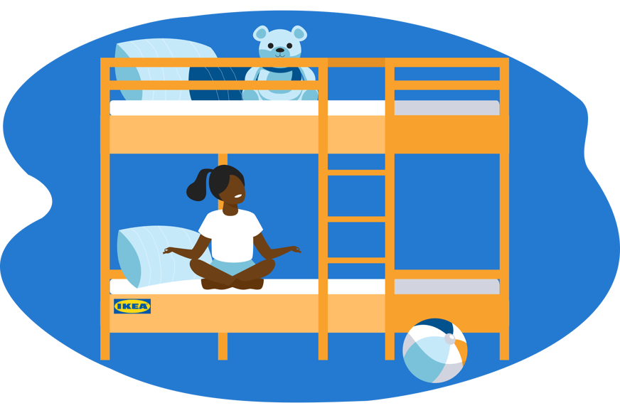 criança na cama ikea